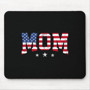 Usa Patriotic Mum Mother's Day American Flag 4th O Mouse Pad