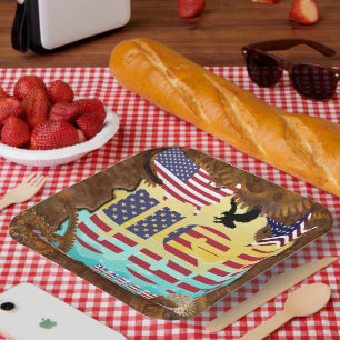 USA Patriotic Paper Plate
