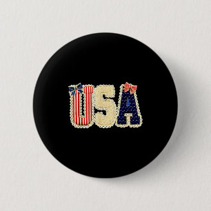 Usa patriotic patchwork stars stripes americana 6 cm round badge