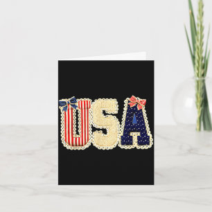 Usa patriotic patchwork stars stripes americana card