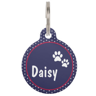 USA Patriotic Paw Pet Tag
