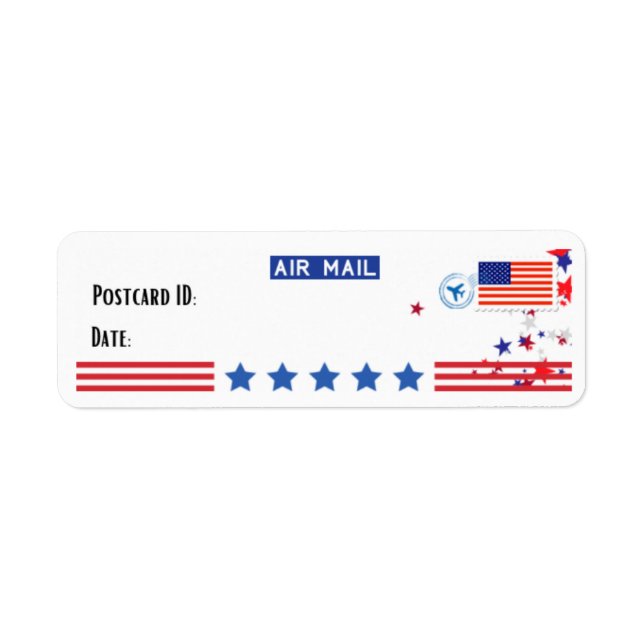 USA Patriotic Postcrossing Postcard ID Labels (Front)