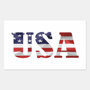 USA Patriotic Rectangular Sticker