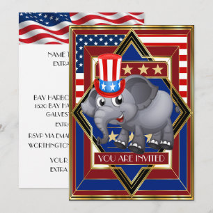 USA Patriotic Republican Invitation