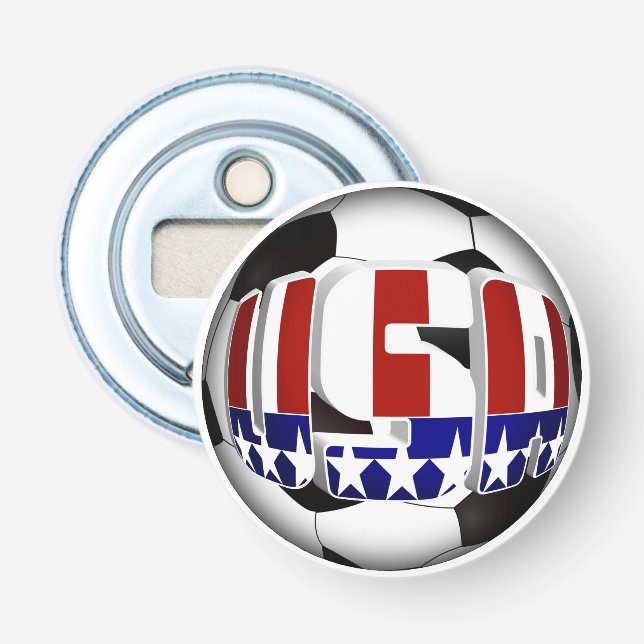 USA Patriotic SOCCER Sports Bottle Opener (Front)