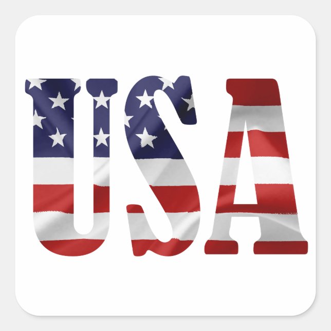 USA Patriotic Square Sticker (Front)