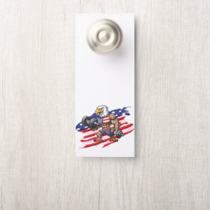 USA/patriotic weightlifting bald eagle Door Hanger