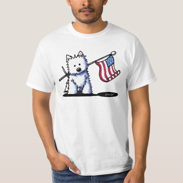 USA Patriotic Westie T-Shirt (Front)