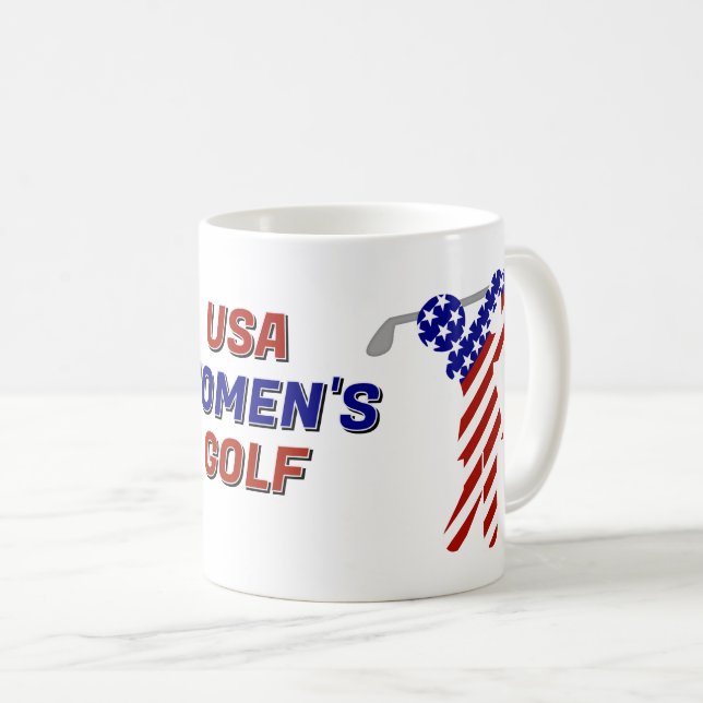 USA Patriotic Women's Golf Coffee Mug (Front Right)