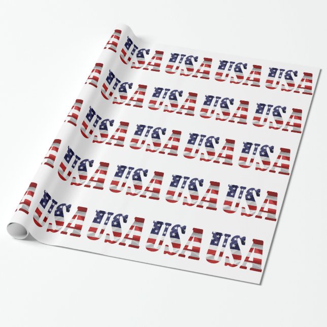USA Patriotic Wrapping Paper (Unrolled)