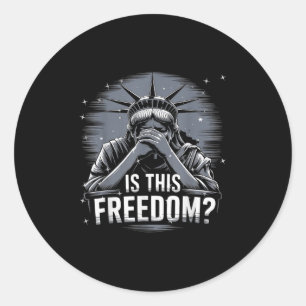 Usa Patriotism &amp; Reflection Independence Day L Classic Round Sticker