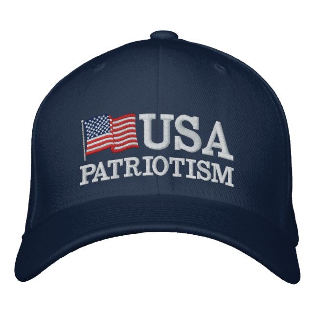 USA Patriotism Flag B Embroidered Hat (Front)