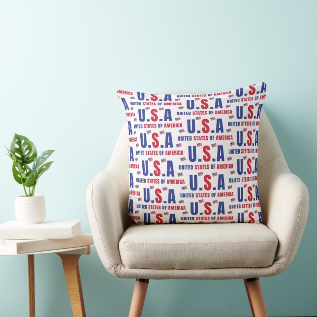USA Patriot's Pattern Throw Pillow (Chair)