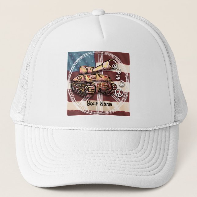 USA Peace Tank  Trucker Hat (Front)