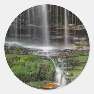USA, Pennsylvania, Benton. Delicate Waterfall Classic Round Sticker