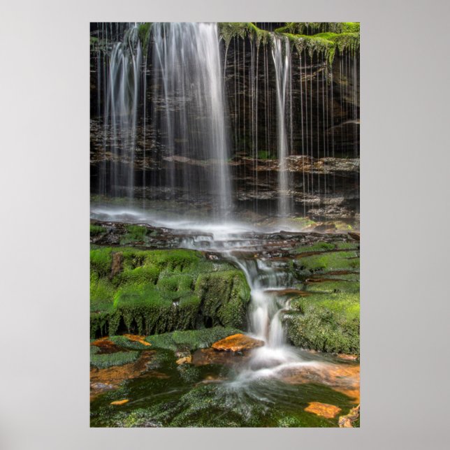 USA, Pennsylvania, Benton. Delicate Waterfall Poster (Front)