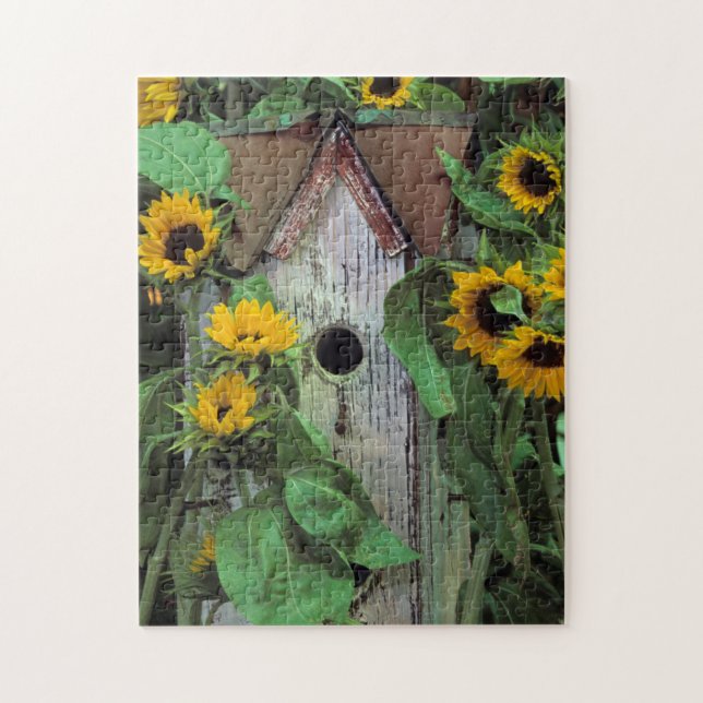 USA, Pennsylvania. Birdhouse and garden Jigsaw Puzzle (Vertical)