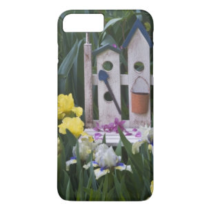 USA, Pennsylvania. Garden irises grow around Case-Mate iPhone Case