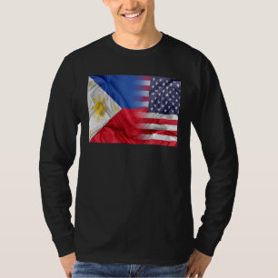 Usa Philippines Flag For Filipino American Roots V T-Shirt