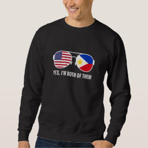 Usa Philippines Flag Sunglasses Filipino Americans Sweatshirt