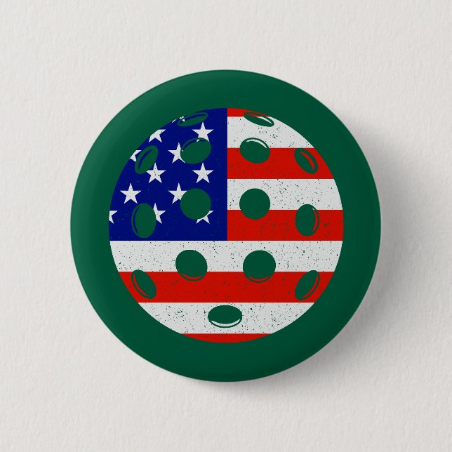 usa pickleball 6 cm round badge (Front)