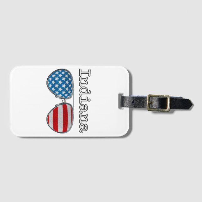 USA PILOT GLASSES INDIANA  LUGGAGE TAG (Front Horizontal)