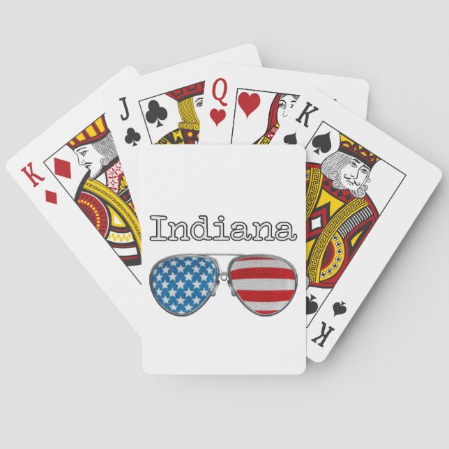USA PILOT GLASSES INDIANA  PLAYING CARDS (Back)