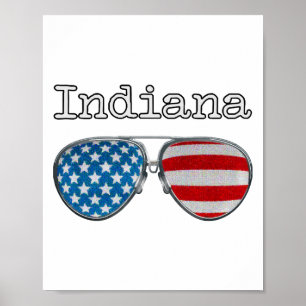 USA PILOT GLASSES INDIANA  POSTER