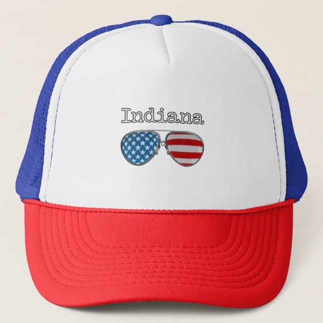 USA PILOT GLASSES INDIANA  TRUCKER HAT (Front)