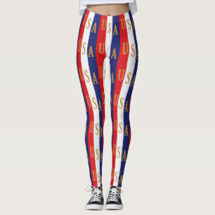 USA Pinstripe Decor Leggings