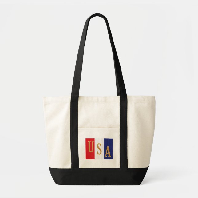 USA Pinstripe Decor Tote Bag (Front)