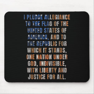 Usa Pledge Of Allegiance 4th Of July Distressed Re Mouse Pad
