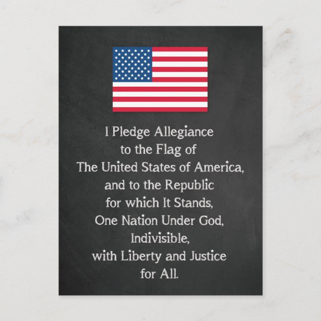 USA Pledge of Allegiance Flag Postcard (Front)