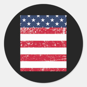 Usa Pocket With American Flag For 4th Of July  Classic Round Sticker