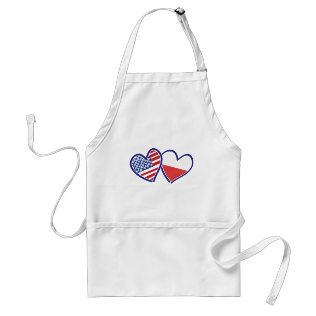 USA Poland Flag Hearts Standard Apron (Front)
