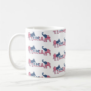 USA Politics Democratic Donkey Republican Elephant Coffee Mug