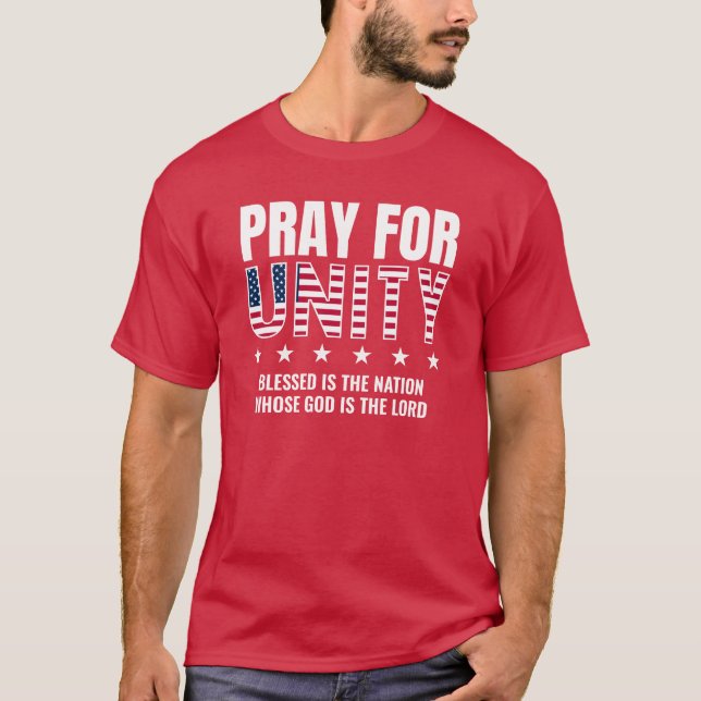 USA PRAY FOR UNITY Day of Prayer Christian T-Shirt (Front)