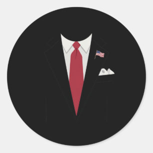 Usa President Trump Suit Easy Halloween Costume 1 Classic Round Sticker