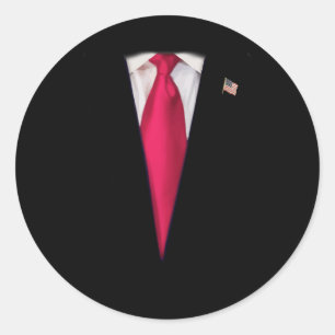 Usa President Trump Suit Easy Halloween Costume Classic Round Sticker