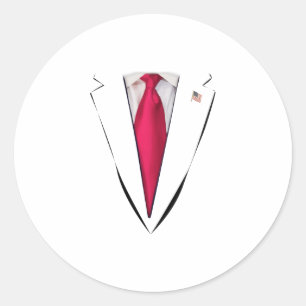 Usa President Trump Suit Easy Halloween Costume Classic Round Sticker