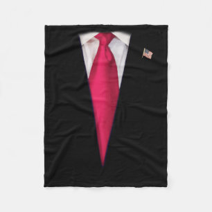 Usa President Trump Suit Easy Halloween Costume  Fleece Blanket