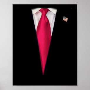 Usa President Trump Suit Easy Halloween Costume Poster