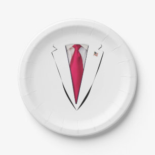 USA President Trump Suit Paper Plate