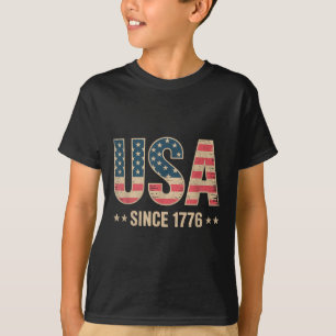 Usa Pride 4th Of July Vintage Since 1776 American T-Shirt