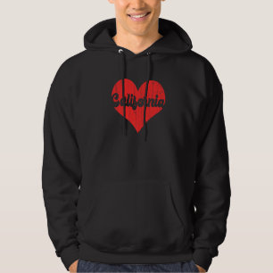USA Proud America State Flag Heart Love California Hoodie