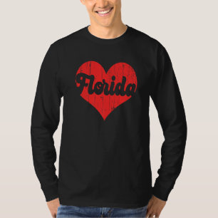 USA Proud America State Flag Heart Love Florida  T-Shirt