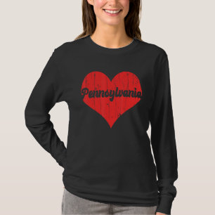 USA Proud America State Flag Heart Love Pennsylvan T-Shirt