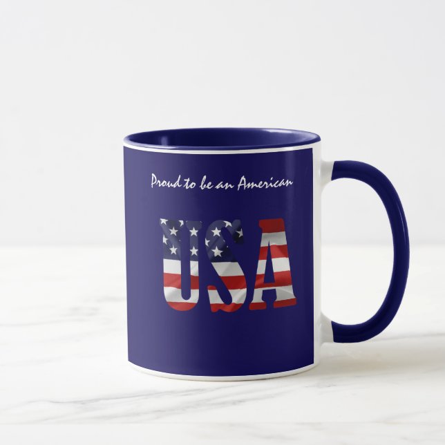 USA Proud to be an American customisable Mug (Right)