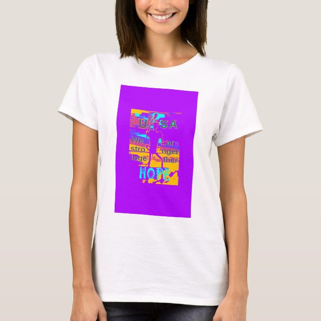 USA Psychedelic Hope: Neon Unity Art T-Shirt (Front)