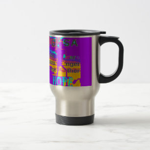 USA Psychedelic Hope: Neon Unity Art Travel Mug